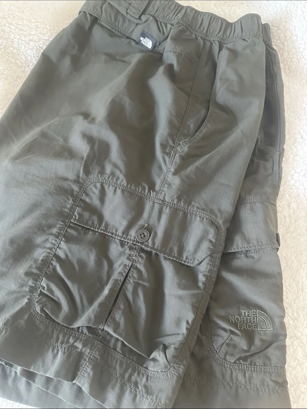 The North Face Olive Green Ripstop Cargo Shorts